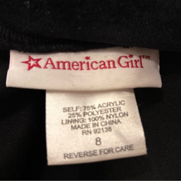 AMERICAN GIRL Midnight Holly Holiday Dress Black Velvet & Metallic Gold - Size 8 - Picture 8 of 8